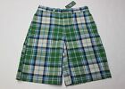 LL BEAN Garçons PLAID VERT & BLEU réglable 100 % COTON SHORT CHINO NEUF AVEC ÉTIQUETTES taille 4