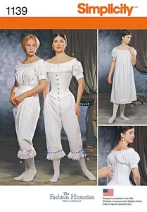 Costume Semplicità MODELLO CUCITO 1139 US Guerra Civile Biancheria Intima 6-12 o 14-20 - Foto 1 di 3