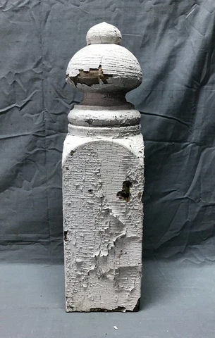 Antique Single Shabby 4x16 Turned Wood Porch Finial Old Vintage Chic 1325-22B Cover