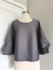 KATE HEWKO GRAY TOP BLOUSE ONE SIZE UNIQUE - Picture 1 of 8