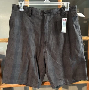 NWT Ecko Unltd. Men's Freedom Shorts Size 34 Casual Dress Black Crosshatch Print - Picture 1 of 5