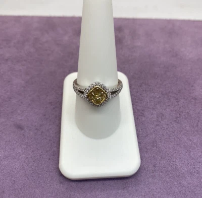 14kt Yellow Gold .76 CTW I2, H-I Yellow Diamond Cluster Sz 9.25 Ring  1006424-1 - Image 1 of 4