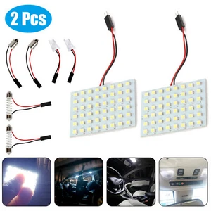 2 Pcs 48 SMD COB White Panel LED T10 Car Interior Panel Light Dome Lamp Bulbs - Bild 1 von 12