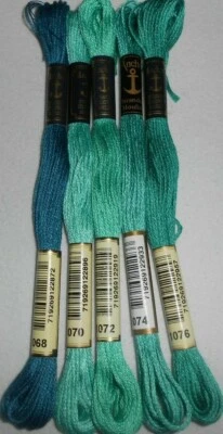Anchor Six Stranded Threads Pack of 5 Greens - Image 1 of 2