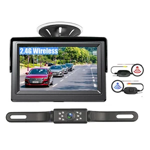 HD 5" Monitor Backup Camera Car Rear View Parking System DC12V Night Vision - Picture 1 of 11