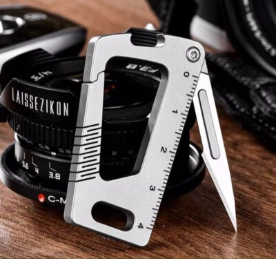 EDC Aleación Titanio Llavero Mosquetón Portátil Exterior Camping Cuchillo Plegable Foto 1 de 4