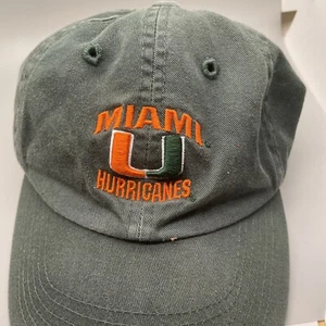 Miami Hurricanes Hat Cap Top Of The World Green StrapbackNCAA UniversityVtg - Picture 1 of 5