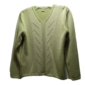 Irem Collection Pullover 1900er Gr. S Vintage Damen grün V-Ausschnitt Pulli Acryl - Bild 1 von 7