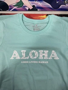 Good Living Hawaii Aloha Teal / Light Green Girls XL T-Shirt - Picture 1 of 3