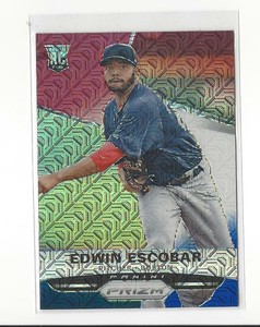 2015 Panini Prizm Red White & Blue Mojo #189 Edwin Escobar Rookie Red Sox