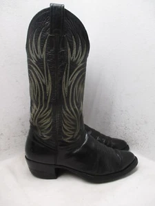 Nocona Texas Black Leather Cowboy Boots Mens Size 6.5 D - Picture 1 of 15