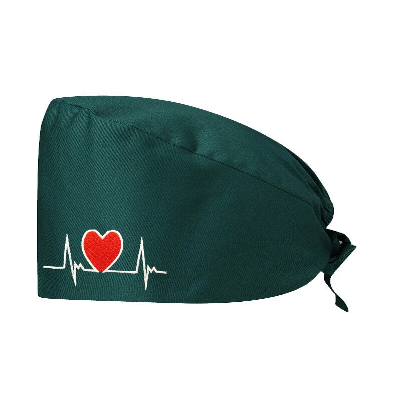 Unisex Surgical Scrub Cap Doctor Nurse Cotton Hemmed Hat Women Men Adjustable - Image 1 of 4