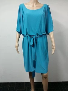 NEW - Jessica Simpson - Size 2X - Short Split Shoulder Dress - Algiers Blue $98 - Picture 1 of 3