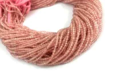 AAA Strawberry Faceted Rondelle Beads 2mm Micro Strawberry Quartz loose gemstone - Image 1 of 3