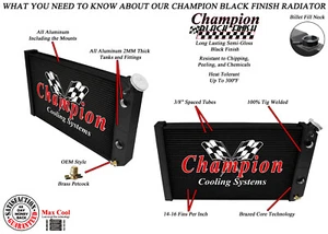 Atom 3 Row DP Black Finish Radiator,1.25,1.5 for 1984-1990 Corvette Small LS - Picture 1 of 8