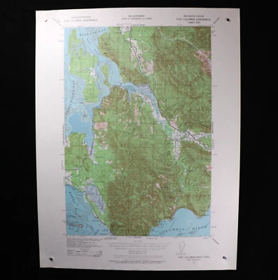 US Geological Survey Map Scale 1/62500Topographic Sheet Fort Columbia WA OR 1938 - Image 1 of 4
