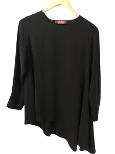 MAX MARA Black Asymmetrical Viscose Tunic Blouse MED Like New - Picture 1 of 3