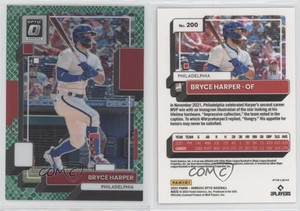 2022 Panini Donruss Optic Green Dragon Prizm /99 Bryce Harper #200