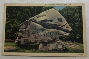 Balance Rock, Pittsfield, Mass. Postcard (V2) - Picture 1 of 2