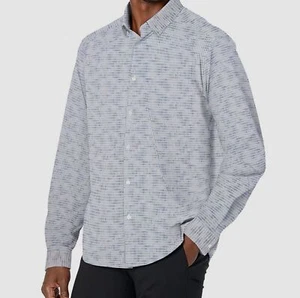 $80 Calvin Klein Men Slim-Fit White Blue Line Active Stretch Dress Shirt Size S - Picture 1 of 2