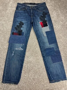 Pantalones de mezclilla para mujer Lauren Ralph Lauren retazos relajados cónicos talla 2/cintura 26 ~ nuevos con etiquetas - Imagen 1 de 19