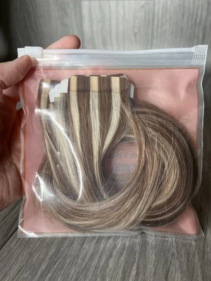 Full Shine tape ins human hair 14 inches brown blonde mix blonde brand new C5 - Image 1 of 4