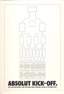 ABSOLUT KICK-OFF 75 cartolina promocard 977 cartoline pubblicitaria  - Picture 1 of 1