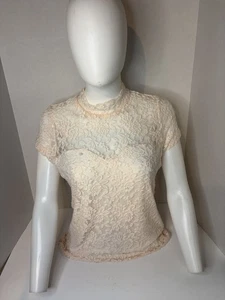 Venus Damenoberteil transparente Spitze 1/4-Ärmel hellpfirsichfarben - Bild 1 von 4