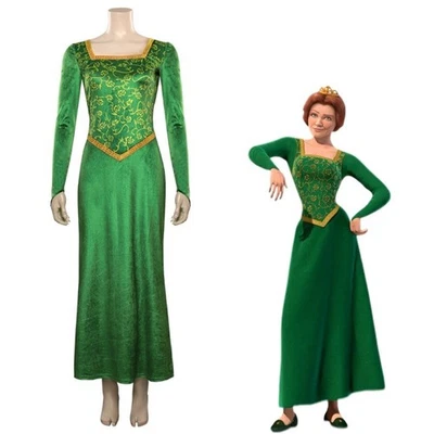 Shrek Princess Fiona Dress Outfit Halloween Carnival Party Cosplay Costume UK!