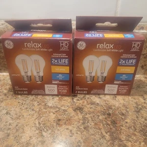 2 GE Relax 2-Pack 60W Equivalent Dimmable Soft White A15 LED Fixture Light Bulbs - Picture 1 of 4