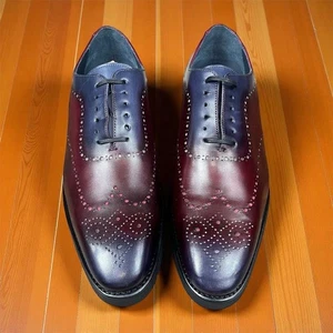 J. Rozario Men's Multicolor Brogue Dress Shoes Size 10.5 Hand-Painted $499 - Picture 1 of 17