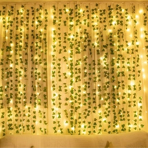 84Ft 12 Pack Artificial Ivy Leaf Plants Vine with 80 LED String Light,Green V... - Picture 1 of 7