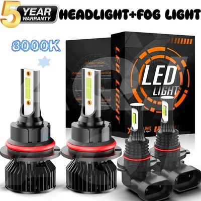 4X For Mazda B2500 2000-2001 Headlight + Fog Light Hi/Lo Beam Ice blue 8000K Foto 1 de 4