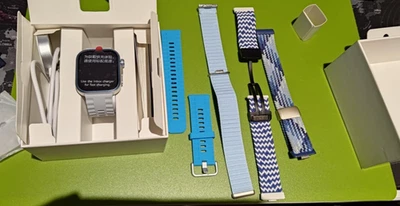 HUAWEI WATCH FIT 4 Pro Smartwatch - Titanium Blue with 4 extra straps - Image 1 of 4