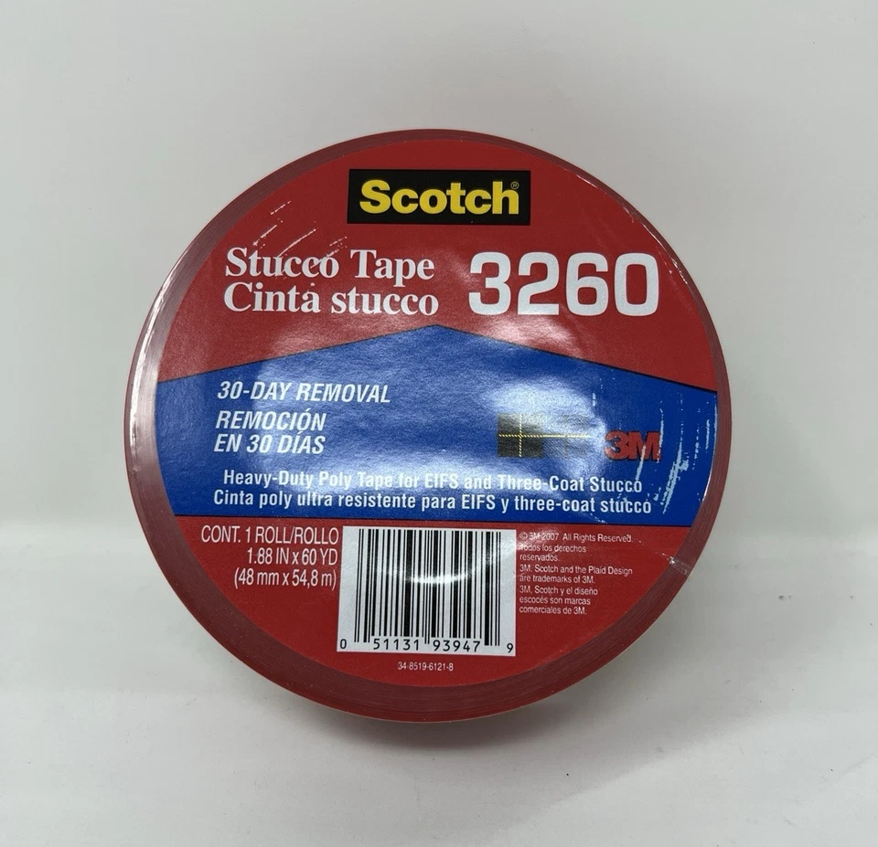 3M Scotch® Heavy-duty poly Stucco Tape 3260-A, 1.88 in x 60 yd Roll - Image 1 of 3