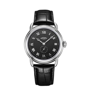 Reloj giratorio vintage para hombre con correa negra esfera negra GS02424/04 - Imagen 1 de 4