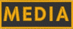 MEDIA Patch  With Hook & Loop Morale Tactical Emblem Gold - Picture 1 of 1