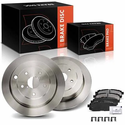 6x Rotores de Freio a Disco Laterais Traseiros + Pastilhas de Freio de Cerâmica para Subaru Tribeca 2008-2014 - Imagem 1 de 4