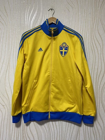 SWEDEN 2014 2015 HOME FOOTBALL SOCCER TRACK JACKET ADIDAS F39489 sz M MEN YELLOW Cover