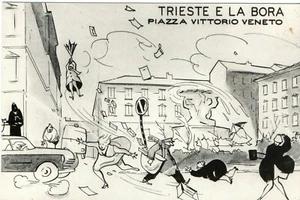 br 16 1970 - Aldo Aronne TRIESTE E LA BORA - Piazza Vittorio Veneto Ed Croce - Imagen 1 de 1