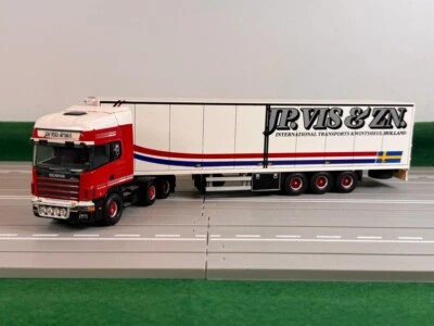 Tekno truck models, Scania R 164L/V8 480 Topline 6X4 + Reefer Trailer , J.P. VIS - Image 1 of 4