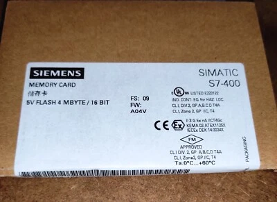 NEW ▀▄▀▄▀ SIEMENS S7 400 - MC 4 MB - 6ES7952-1KM00-0AA0 - 6ES7 952-1KM00-0AA0 - Imagen 1 de 2