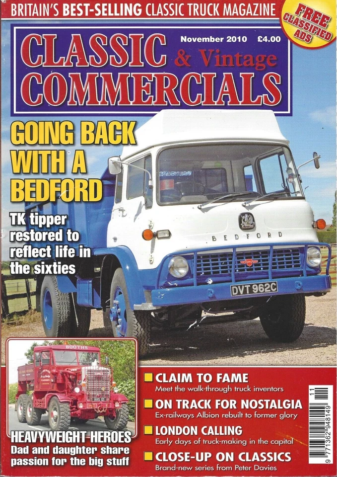 Classic & Vintage Commercials Magazine ~ Nov 2010 ~ B/Ford TK Tipper Restored... - Image 1 of 1