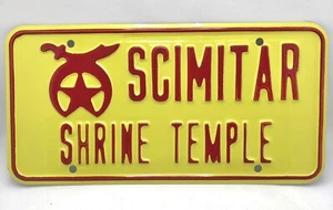 Placa de matrícula de refuerzo de templo de cimitarra Shriner de colección NUEVA - NOS - Imagen 1 de 3