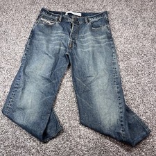 Diesel Industry Sz 34 Button Fly Straight Zerox Vintage Wash Jeans Made In Italy