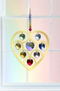 Corazón Dorado CHAKRA Cristales Colgante Móvil Atrapasol En Caja Regalo para Cualquier Ocasión - Imagen 1 de 3