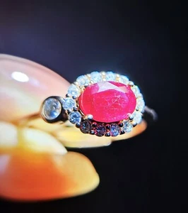 Sterling Silver Natural Ruby Ring Red Adjustable Size New UK Seller 00865 - Picture 1 of 7