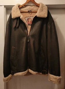 Walter Daroucci New York Pilot of the World Genuine Shearling Leather coat XXL - Picture 1 of 6