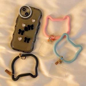 Silicone Cat-shaped Bracelet Buckle Cartoon Cute Cat Ring Phone Lanyard Rope-v - Picture 1 of 22