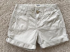 Pantalones cortos de cintura ajustables para niñas OshKosh bronceados 4 bolsillos talla 8 en muy buen estado - Imagen 1 de 2